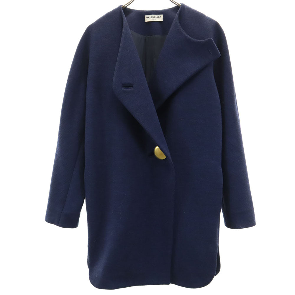 BALENCIAGA バレンシアガ フランス製 コート 34 ネイビー レディース