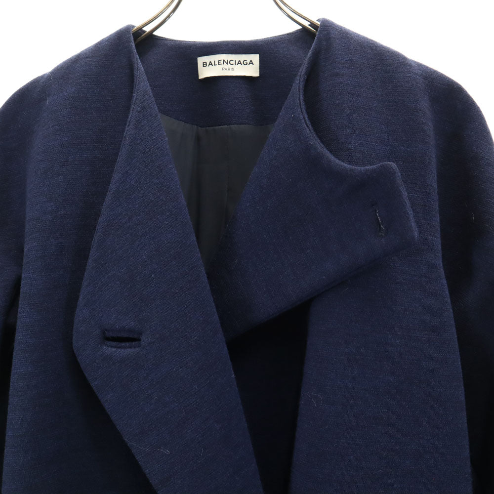 BALENCIAGA バレンシアガ フランス製 コート 34 ネイビー レディース