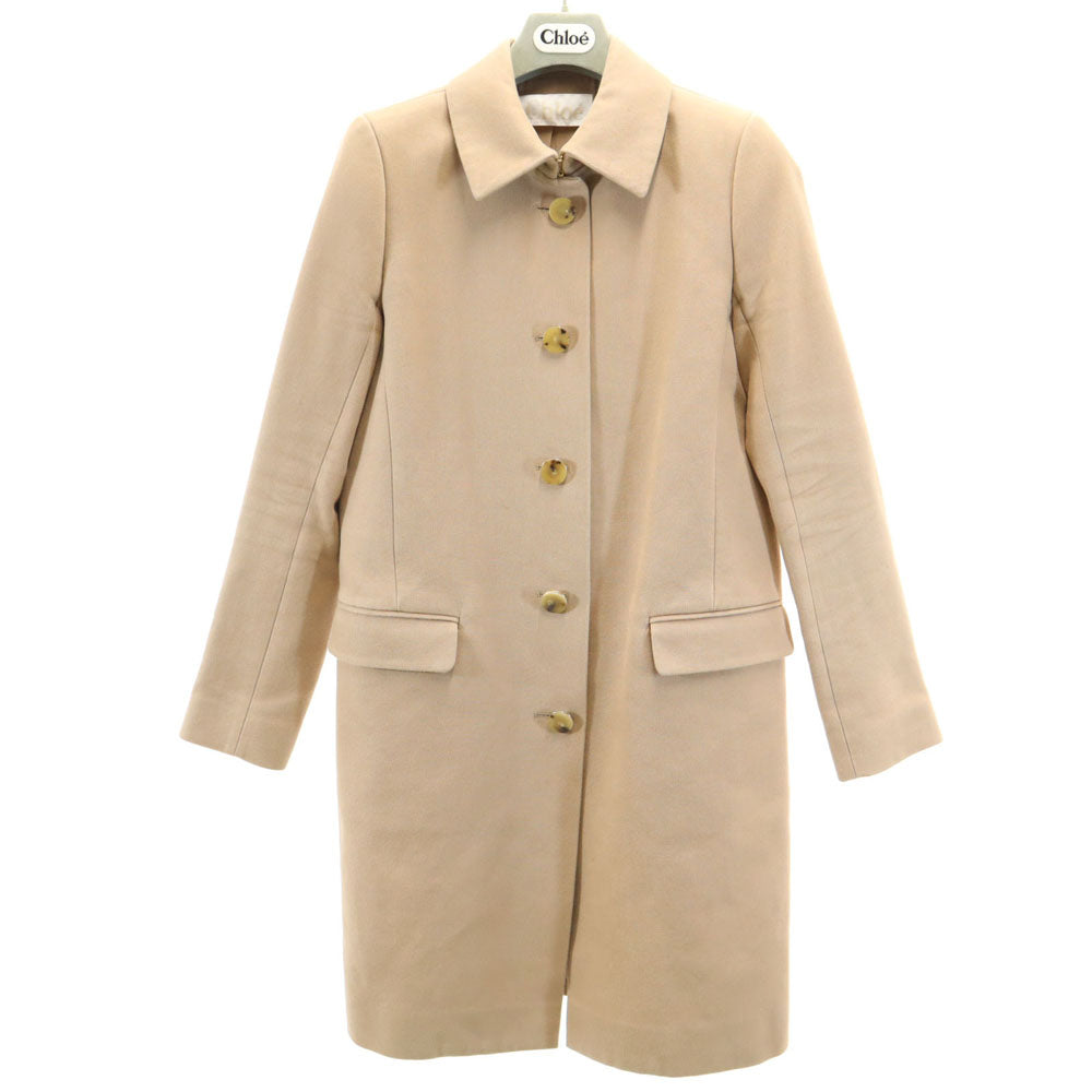 Chloe クロエ ステンカラーコート 38 ベージュ ハンガー付き レディース