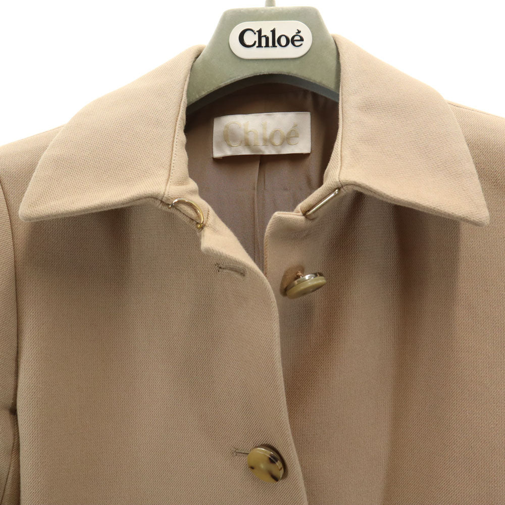 Chloe クロエ ステンカラーコート 38 ベージュ ハンガー付き レディース