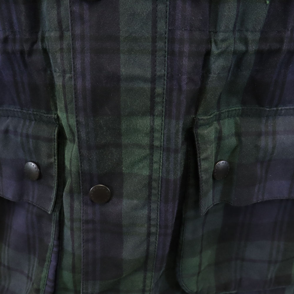 Barbour バブアー ブルガリア製 ブラックウォッチ SL DURHAM オイルドジャケット 38 ネイビー 他 メンズ