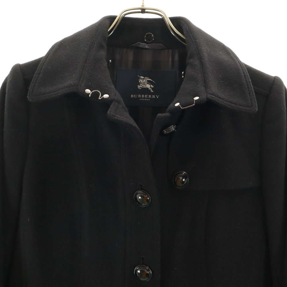 バーバリー 三陽商会 日本製 アンゴラブレンド コート 9 黒 BURBERRY レディース