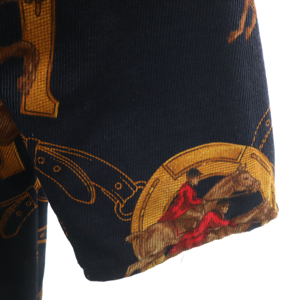 Herno ヘルノ 80s 90s イタリア製 オールド ホース柄 リバーシブル コート 42 ネイビー 馬蹄 レディース