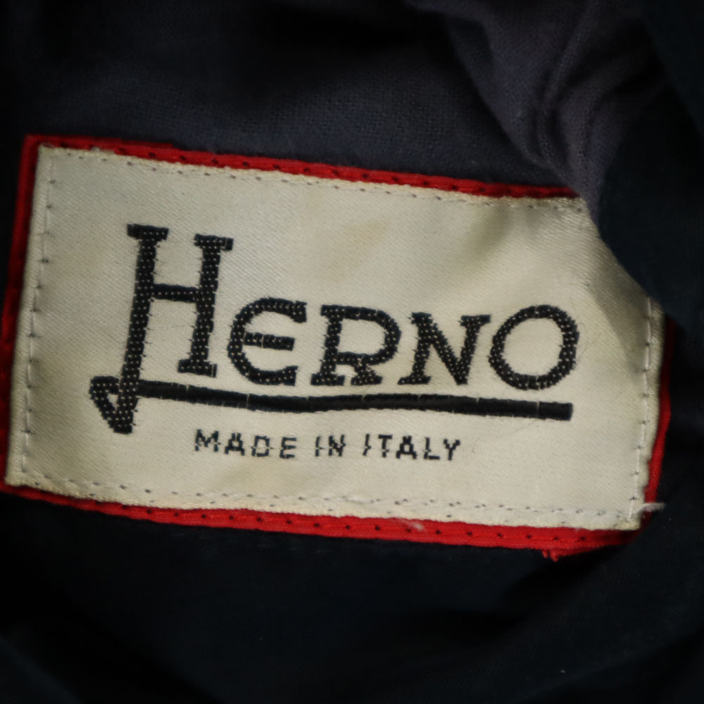 Herno ヘルノ 80s 90s イタリア製 オールド ホース柄 リバーシブル コート 42 ネイビー 馬蹄 レディース