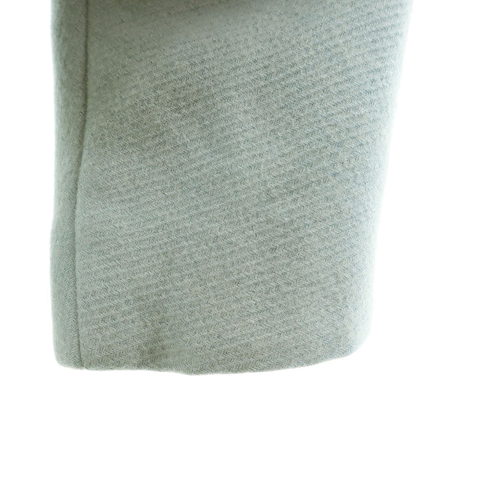 Chloe クロエ フランス製 ノーカラーコート 36 くすみライトブルー系 比翼 レディース