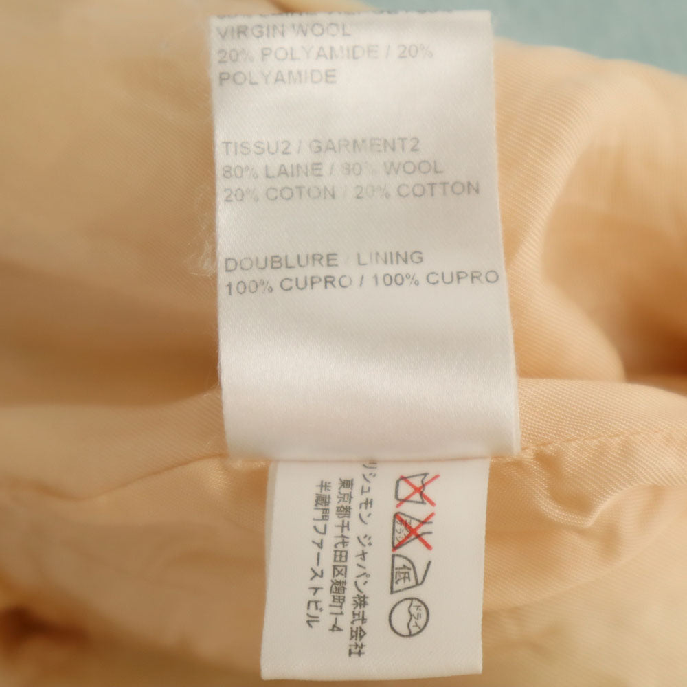 Chloe クロエ フランス製 ノーカラーコート 36 くすみライトブルー系 比翼 レディース