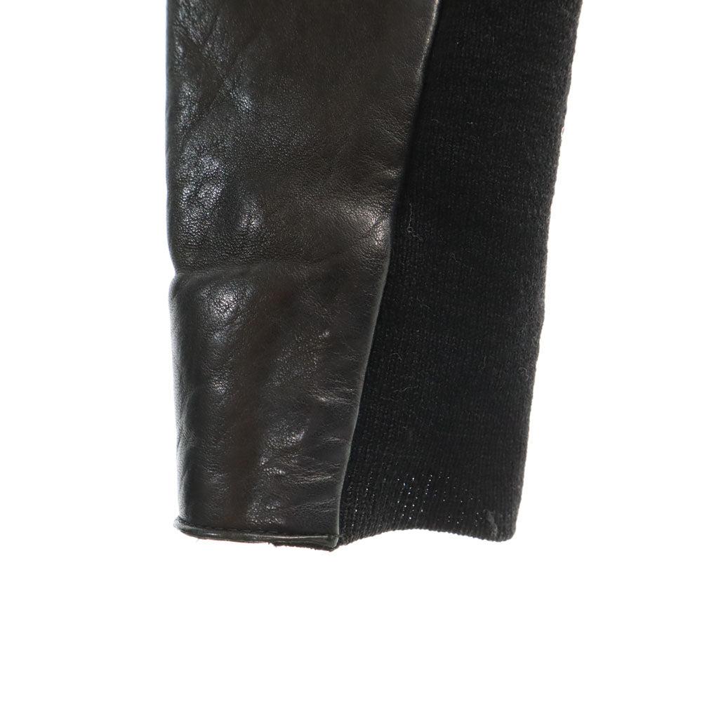 HELMUT LANG ヘルムートラング レザー切替 コート S ブラック 比翼 レディース