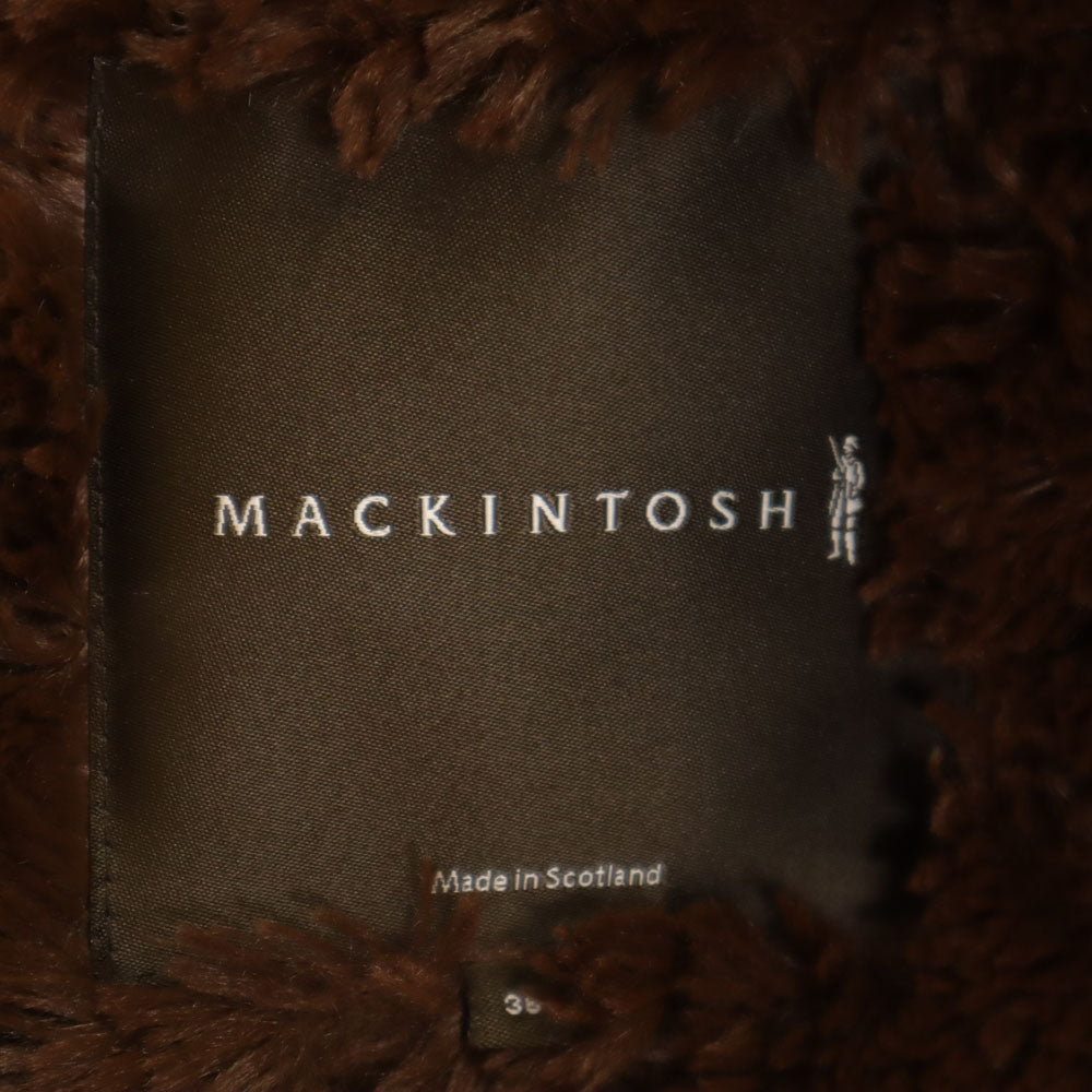 Mackintosh マッキントッシュ スコットランド製 キルティングコート 36 ブラウン 裏フェイクファー 中綿入り レディース