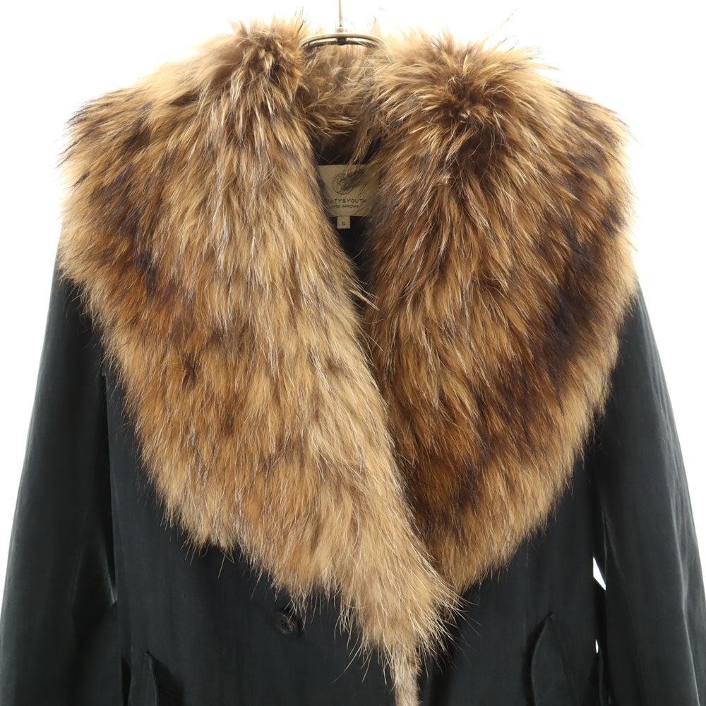 BEAUTY&YOUTH UNITED ARROWS ビューティーアンドユースユナイテッドアローズ トレンチコート S ブラック ファー レディース