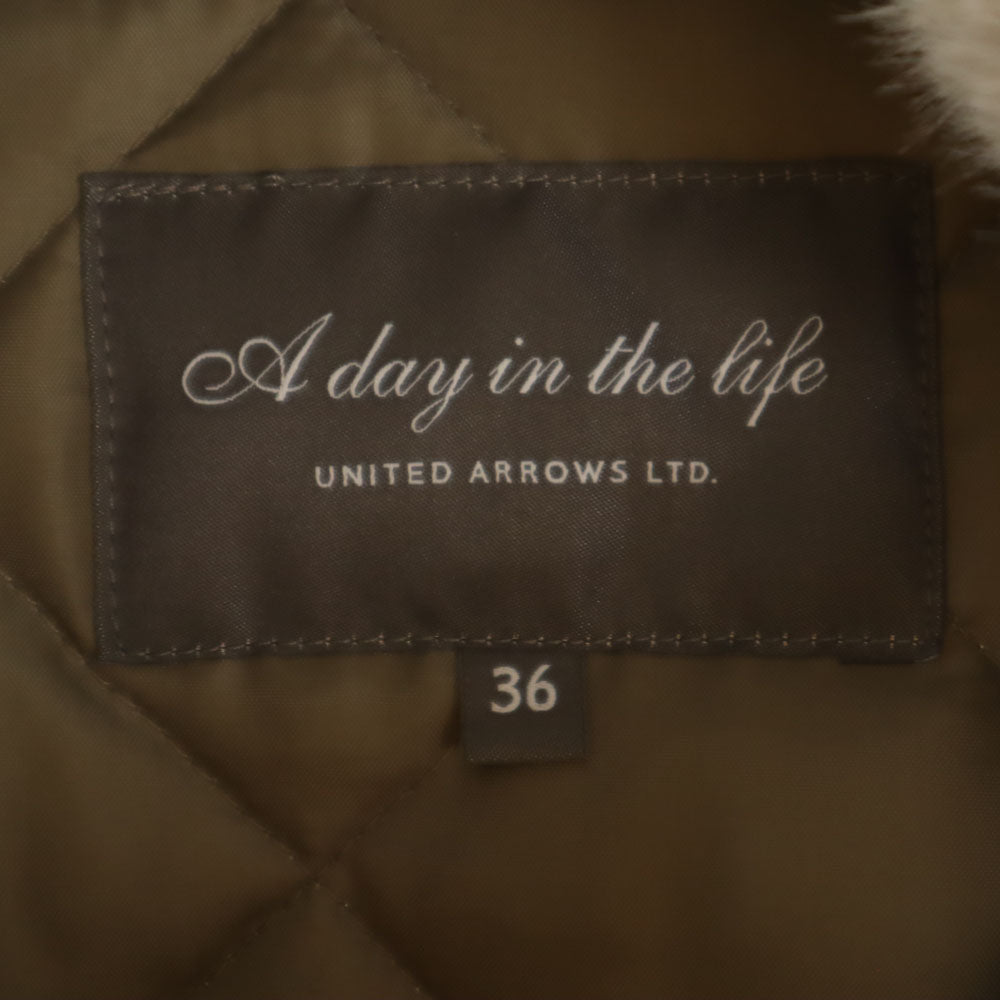 UNITED ARROWS ユナイテッドアローズ キルティング コート 36 カーキ A DAY IN THE LIFE レディース