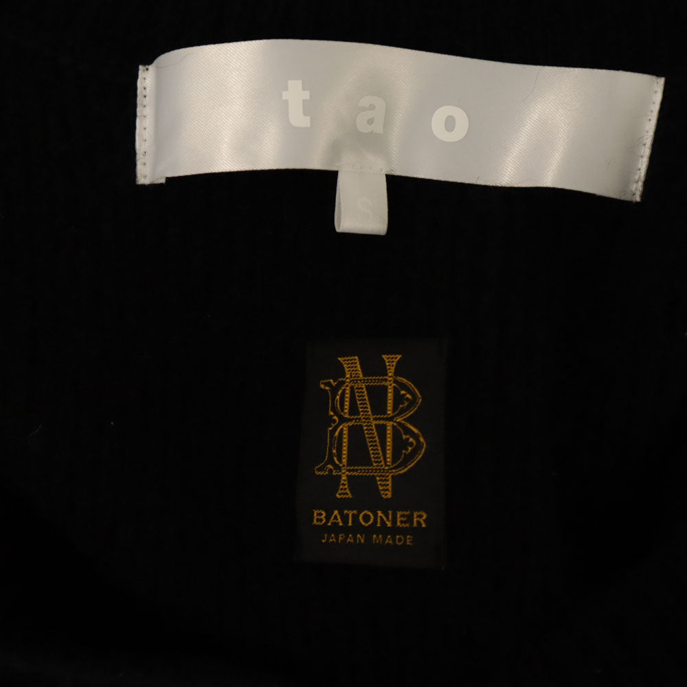 タオ 2022年 COMME des GARCONS BATONER 日本製 ウールブレンド ノースリーブ ノースリーブ ニット ワンピース S ブラック バトナー コラボ レディース