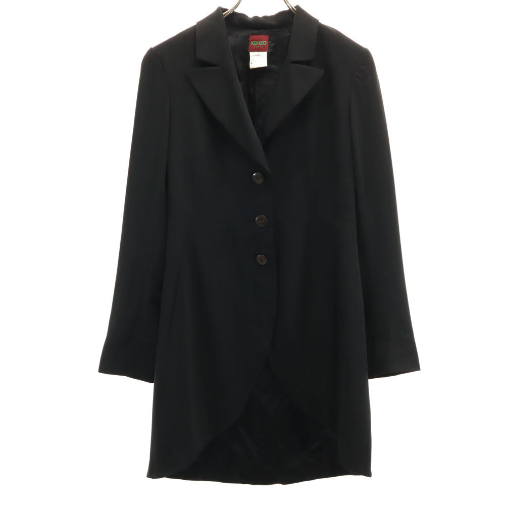 ケンゾーパリス 90s フランス製 オールド ハーフ チェスターコート 38 ブラック レディース