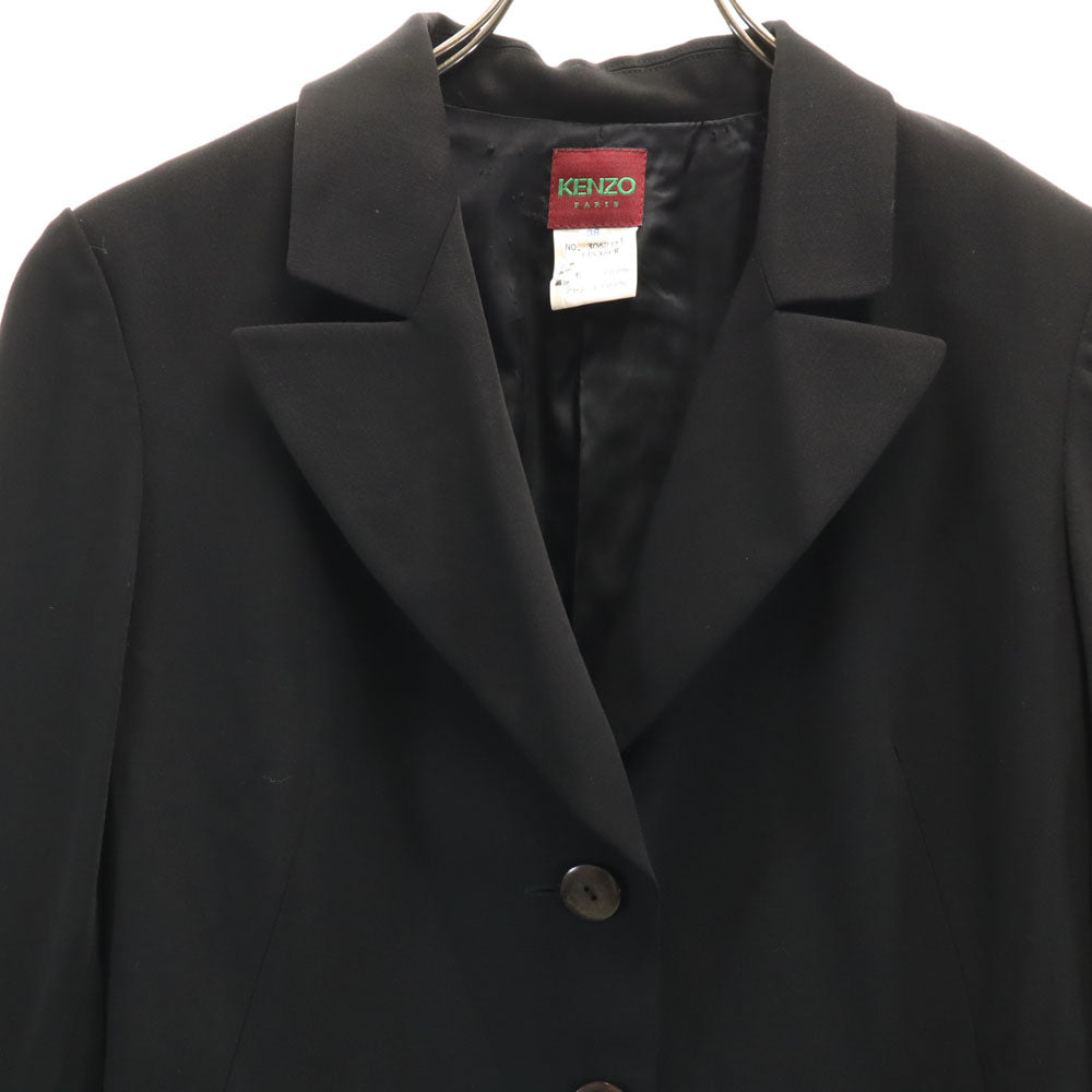 ケンゾーパリス 90s フランス製 オールド ハーフ チェスターコート 38 ブラック レディース