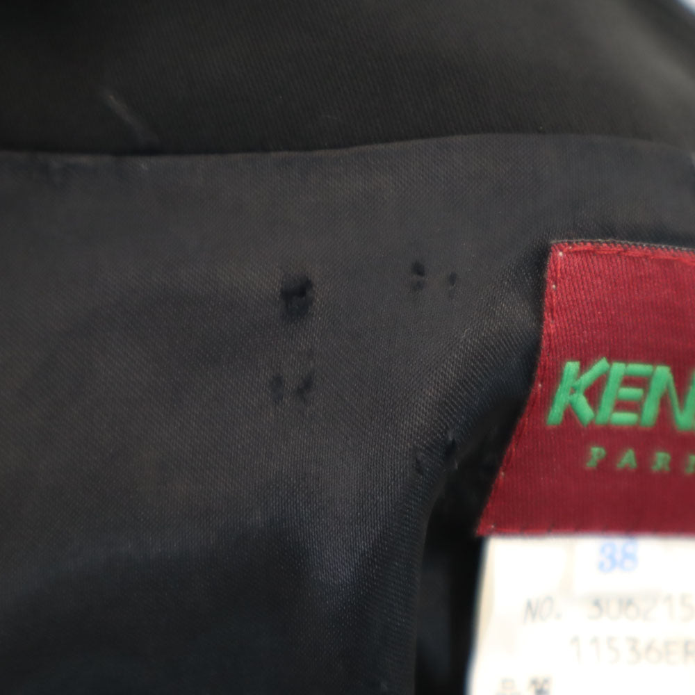 ケンゾーパリス 90s フランス製 オールド ハーフ チェスターコート 38 ブラック レディース