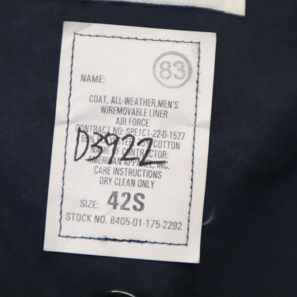 DEFENDER COLLECTION ライナー付 トレンチコート 42S ネイビー 2WAY メンズ