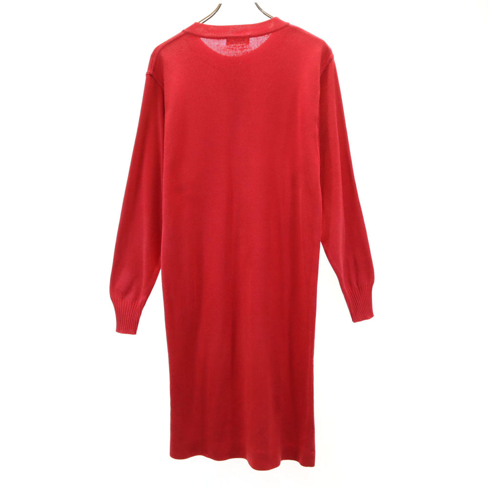 Chloe クロエ 長袖 ニット ワンピース 40 レッド レディース