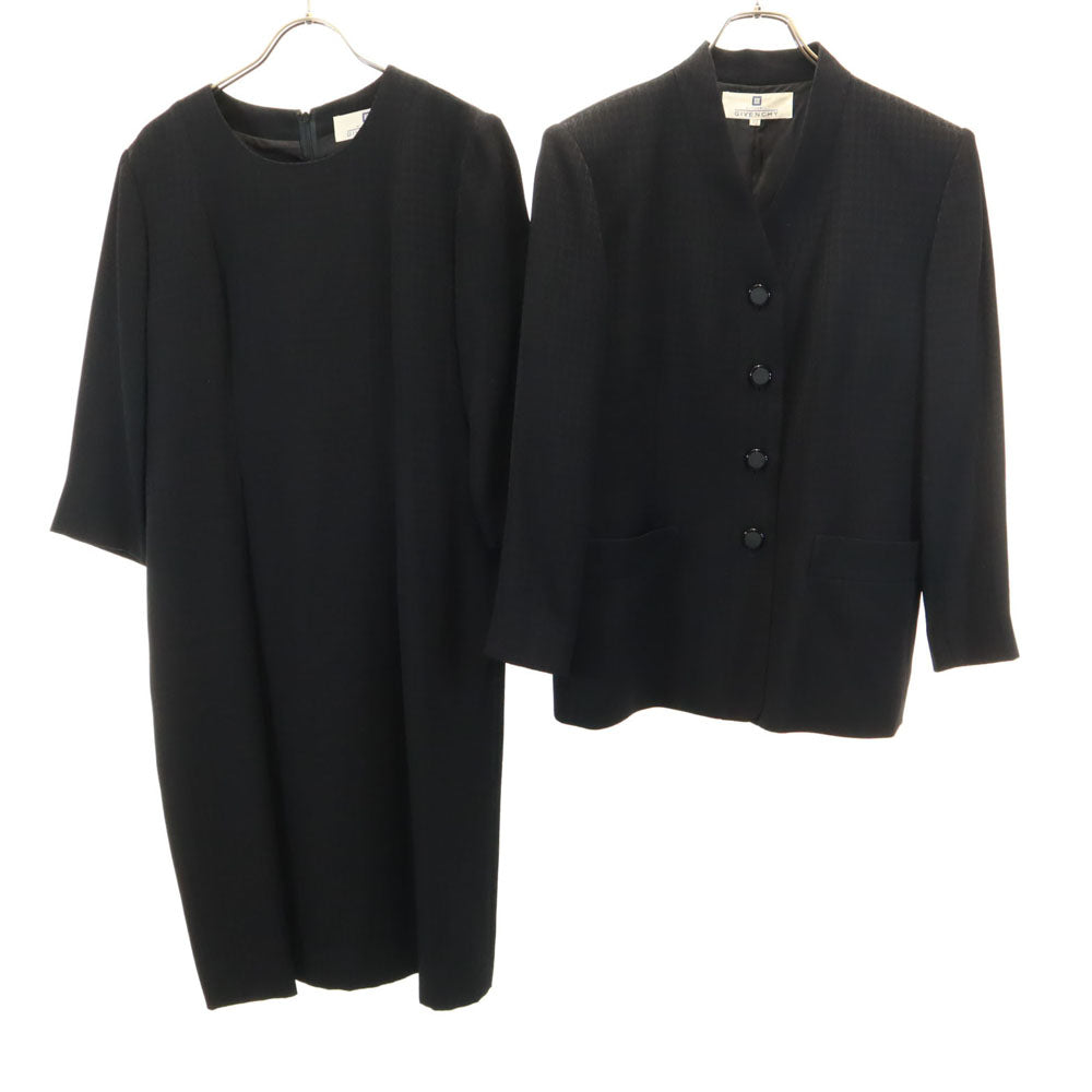 GIVENCHY ジバンシィ 90s 日本製 オールド 7分袖 ワンピース 12 ブラック 2ピース セット レディース