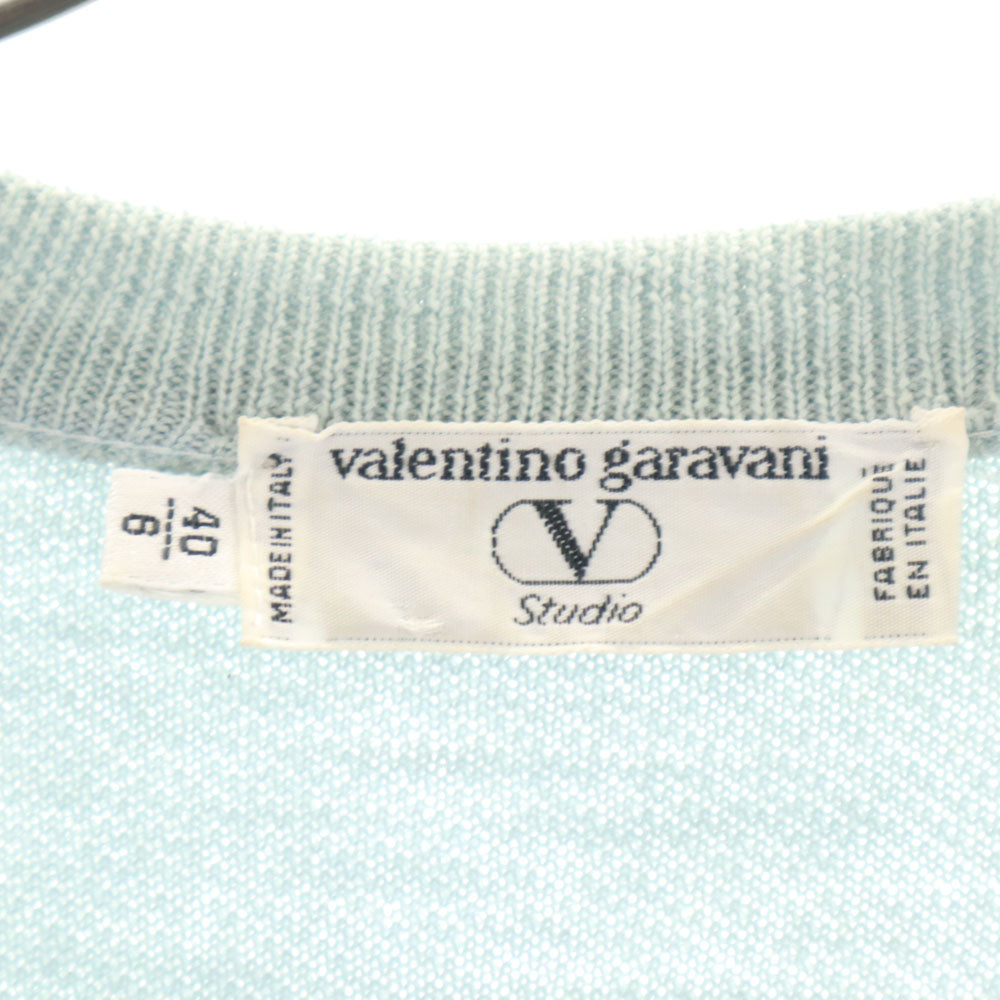Valentino Garavani ヴァレンティノガラヴァーニ イタリア製 ウール100% ニット アンサンブル 40-6 ブルー系 レディース