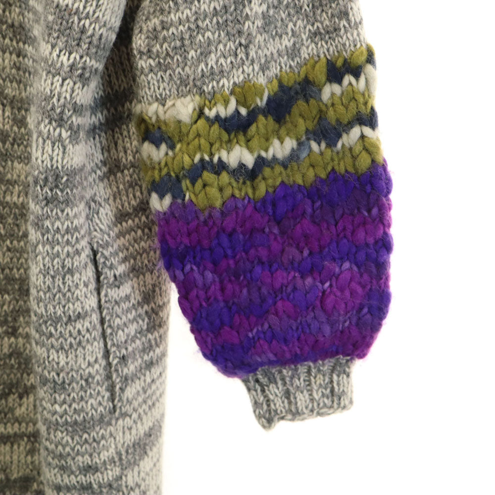 スフィーデ ウール100% ハンド ロング ニットカーディガン 38 グレー系 レディース