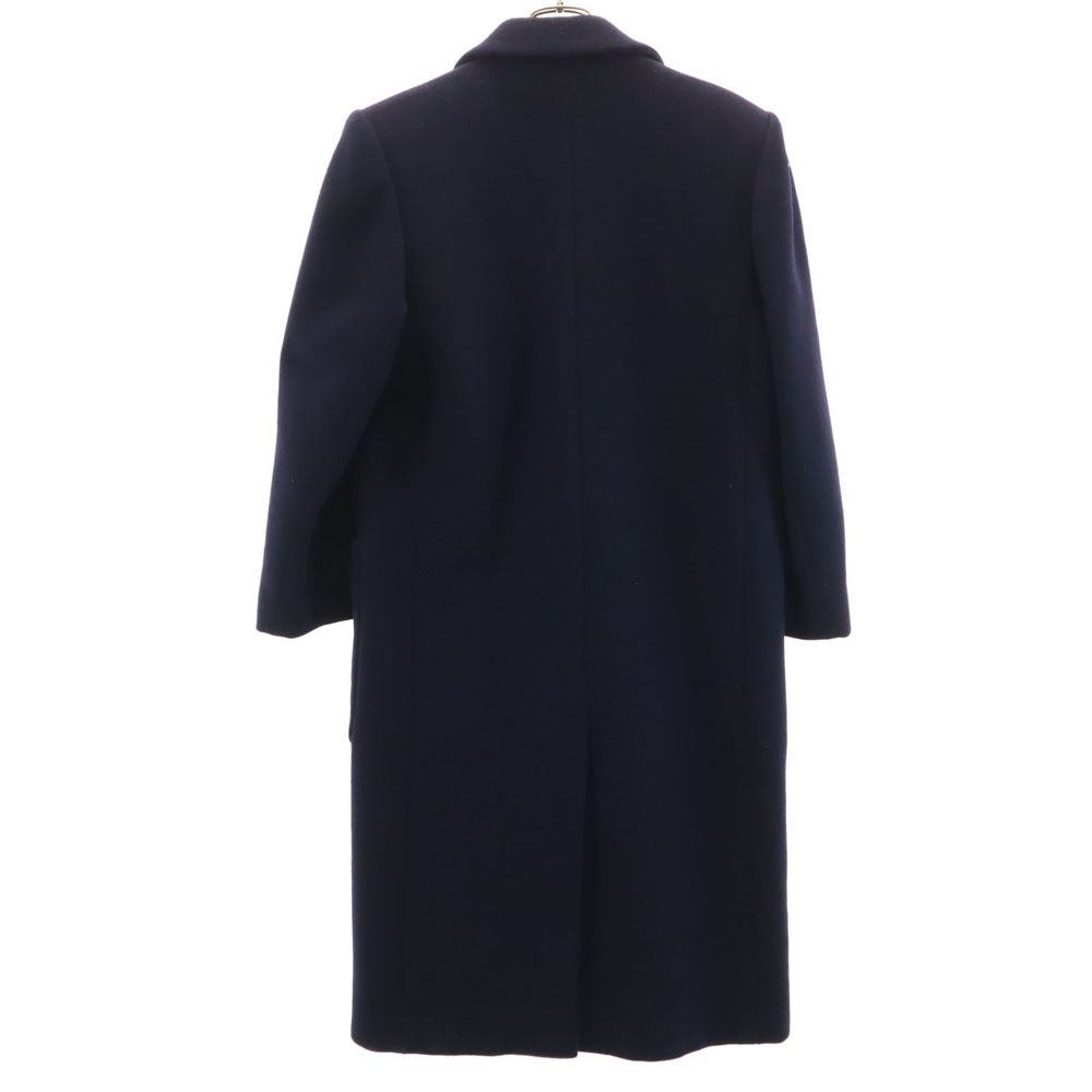 YVES SAINT LAURENT イヴサンローラン 90s オールド メルトン チェスターコート M ネイビー レディース
