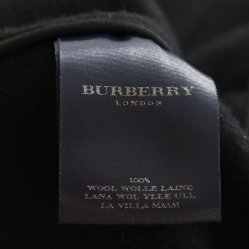 BURBERRY バーバリー イングランド製 ウール100% ダッフルコート 黒 レディース