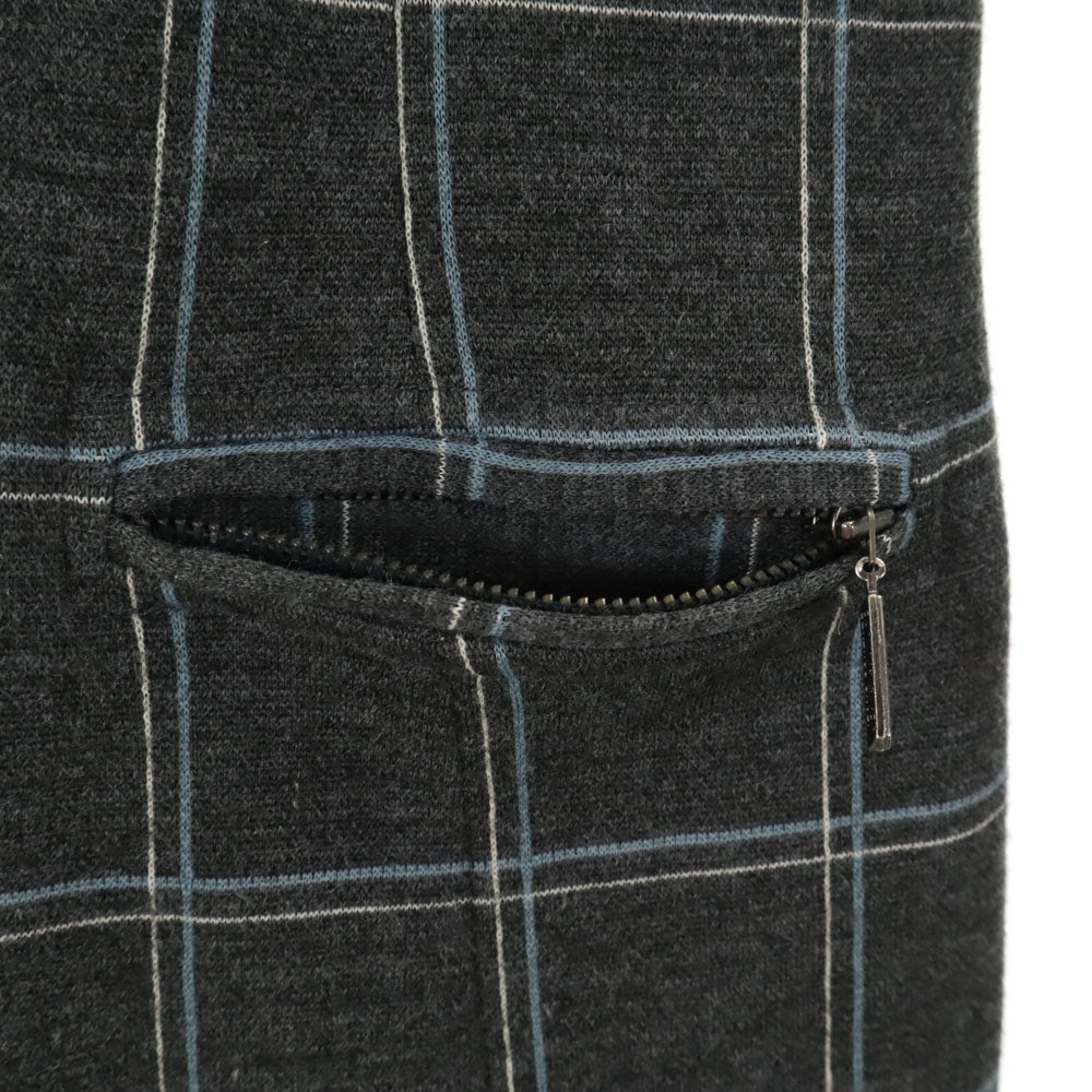 VERSACE ヴェルサーチ ジーンズクチュール ウールブレンド チェック柄 長袖 ワンピース 26/40 グレー JEANS COUTURE レディース
