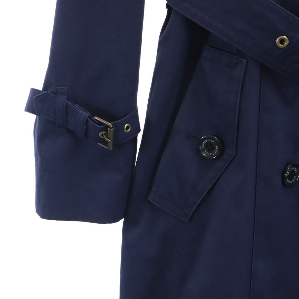 BLUE LABEL CRESTBRIDGE ブルーレーベルクレストブリッジ 三陽商会 ライナー付 トレンチコート 36 ネイビー 2WAY レディース