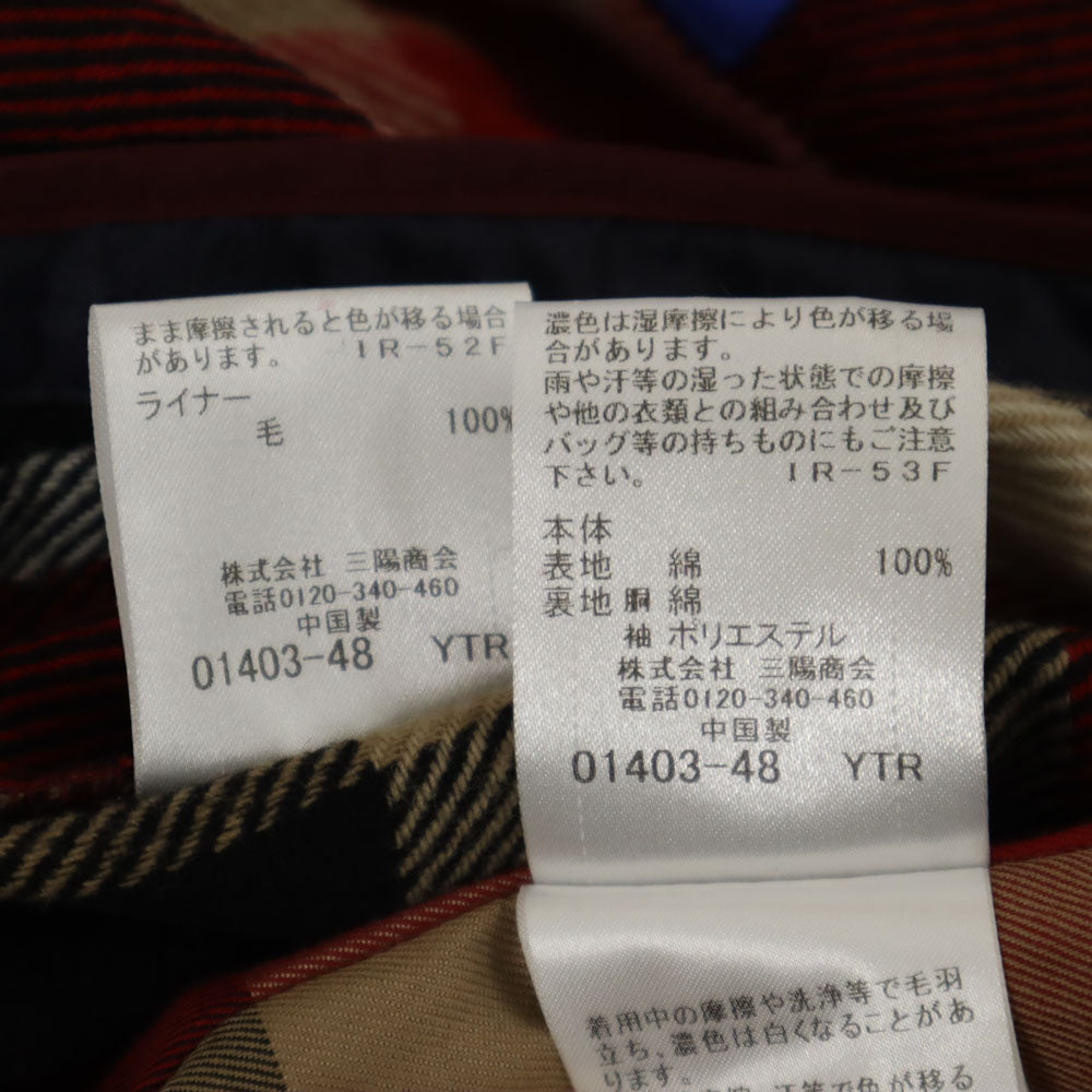 BLUE LABEL CRESTBRIDGE ブルーレーベルクレストブリッジ 三陽商会 ライナー付 トレンチコート 36 ネイビー 2WAY レディース