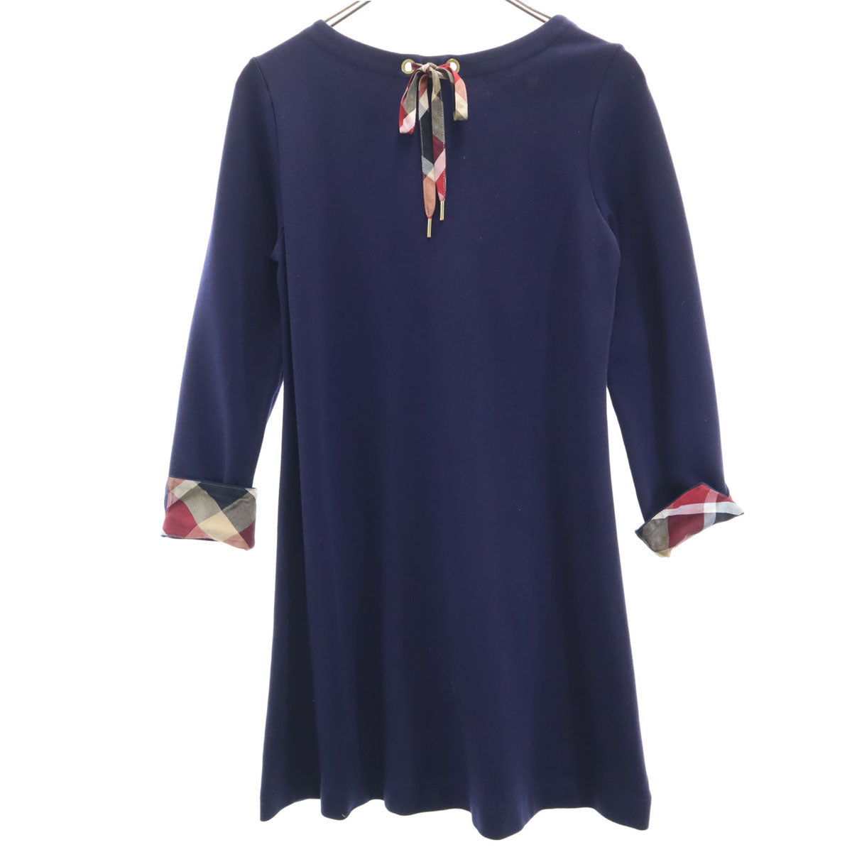 BLUE LABEL CRESTBRIDGE ブルーレーベルクレストブリッジ 日本製 長袖 ワンピース 38 ネイビー 三陽商会 レディース