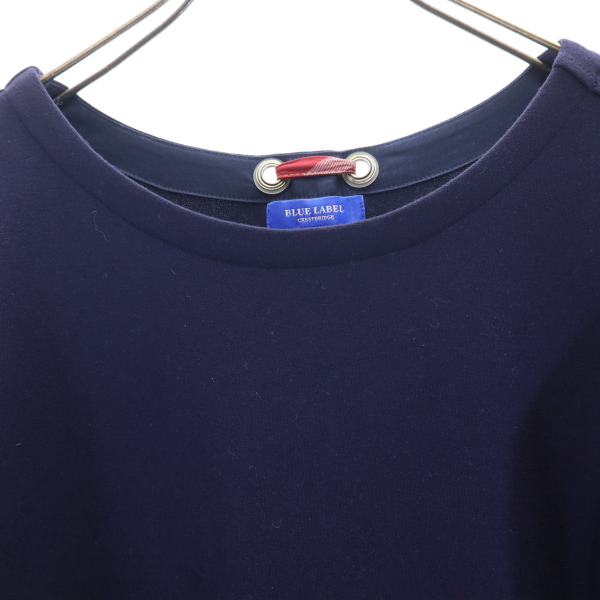 BLUE LABEL CRESTBRIDGE ブルーレーベルクレストブリッジ 日本製 長袖 ワンピース 38 ネイビー 三陽商会 レディース