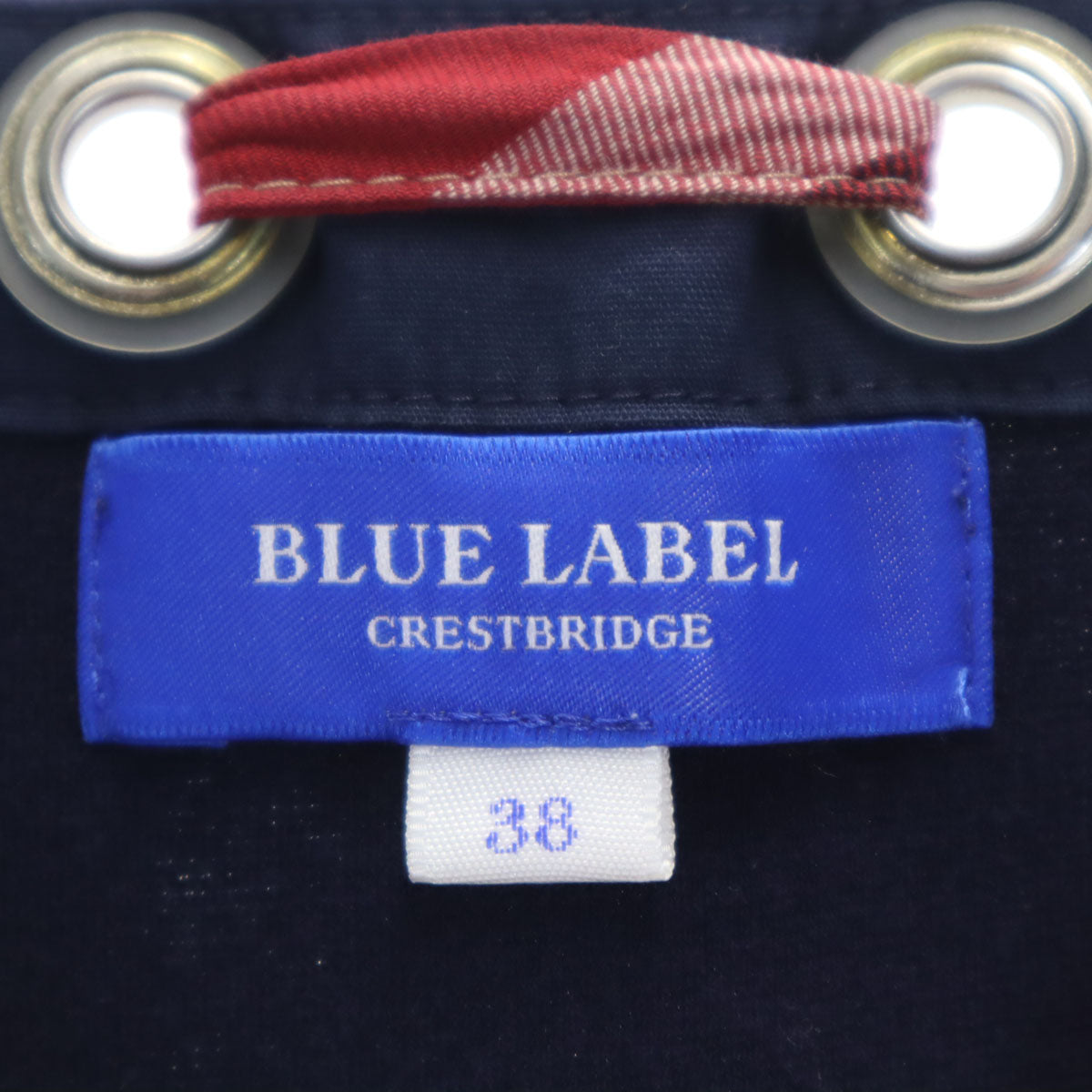 BLUE LABEL CRESTBRIDGE ブルーレーベルクレストブリッジ 日本製 長袖 ワンピース 38 ネイビー 三陽商会 レディース