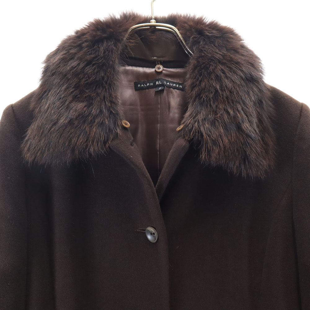 RALPH LAUREN ラルフローレン 日本製 ステンカラーコート 7 ブラウン レディース