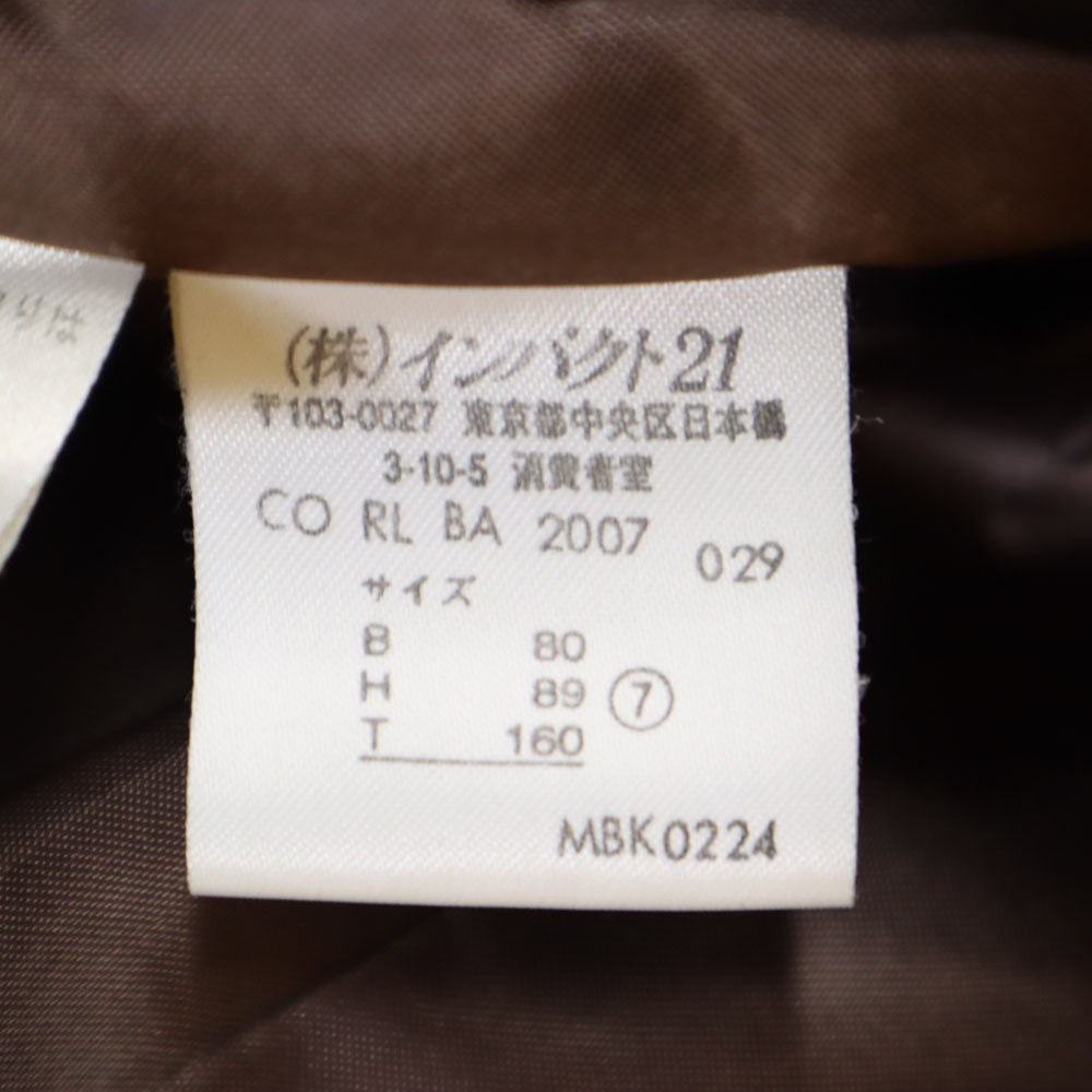RALPH LAUREN ラルフローレン 日本製 ステンカラーコート 7 ブラウン レディース