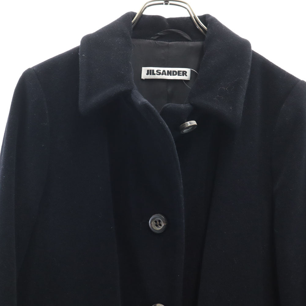 JIL SANDER ジルサンダー イタリア製 ウールブレンド ロングコート 38 ブラック レディース