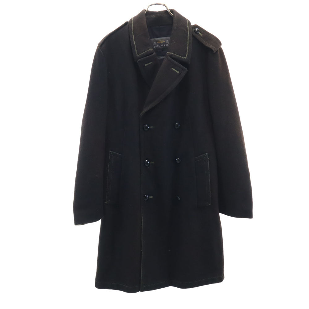エセンプラーレ ウールブレンド オーバー ロングコート L ブラウン メンズ