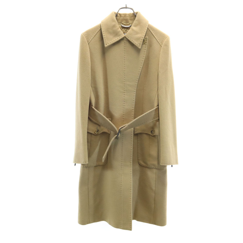 SPORTMAX スポーツマックス イタリア製 ウールブレンド ロングコート 42 ベージュ ベルト付き レディース