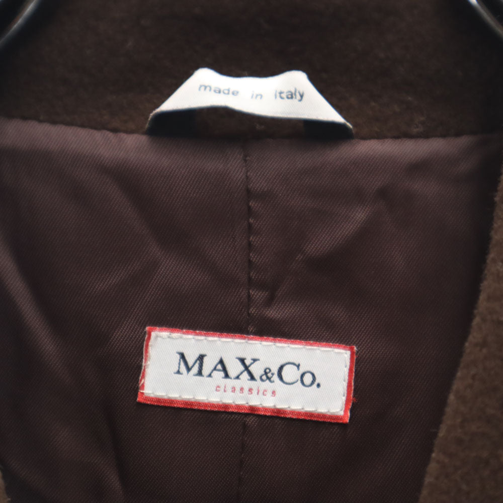 MAX&CO マックスアンドコー イタリア製 ウールブレンド ロングコート 42 ブラウン レディース
