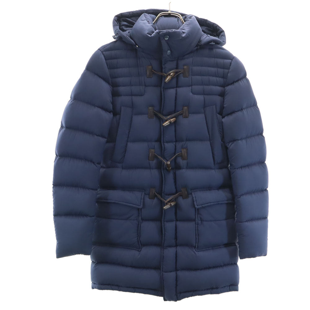 Herno ヘルノ ルーマニア製 グース ダウンコート 44 ブルー PRODUZ LAVJPI フーディー メンズ