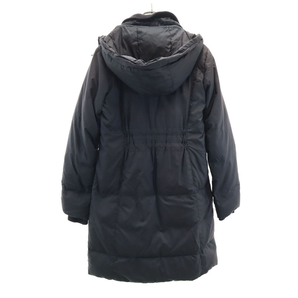 SPORTMAX スポーツマックス グース ダウンコート 42 ブラック フーディー 収納袋付き レディース