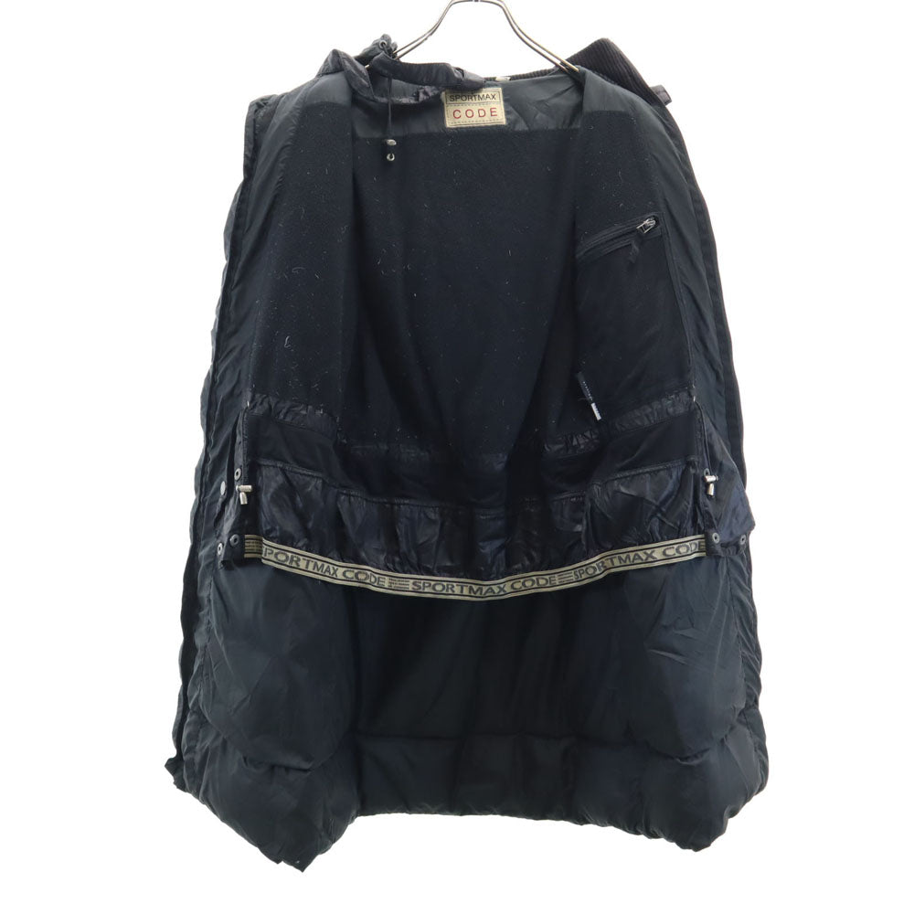 SPORTMAX スポーツマックス グース ダウンコート 42 ブラック フーディー 収納袋付き レディース