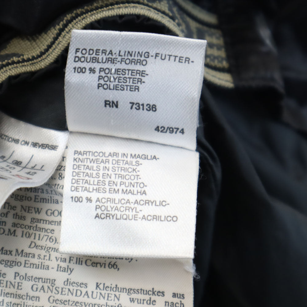 SPORTMAX スポーツマックス グース ダウンコート 42 ブラック フーディー 収納袋付き レディース