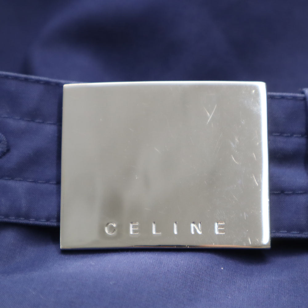 CELINE セリーヌ スロバキア製 トレンチコート 36 ブルー ベルト付き レディース