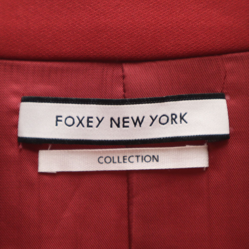 FOXEY NEW YORK フォクシーニューヨーク 2015年製 日本製 ステンカラーコート 38 レッド 34605-MACFY101SI レディース