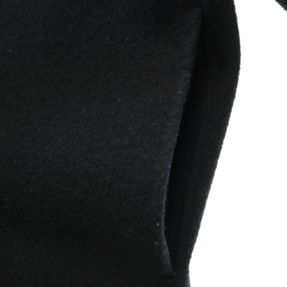 nano universe ナノユニバース ウールブレンド スーパー140ウールリバーフード コート S ネイビー レディース