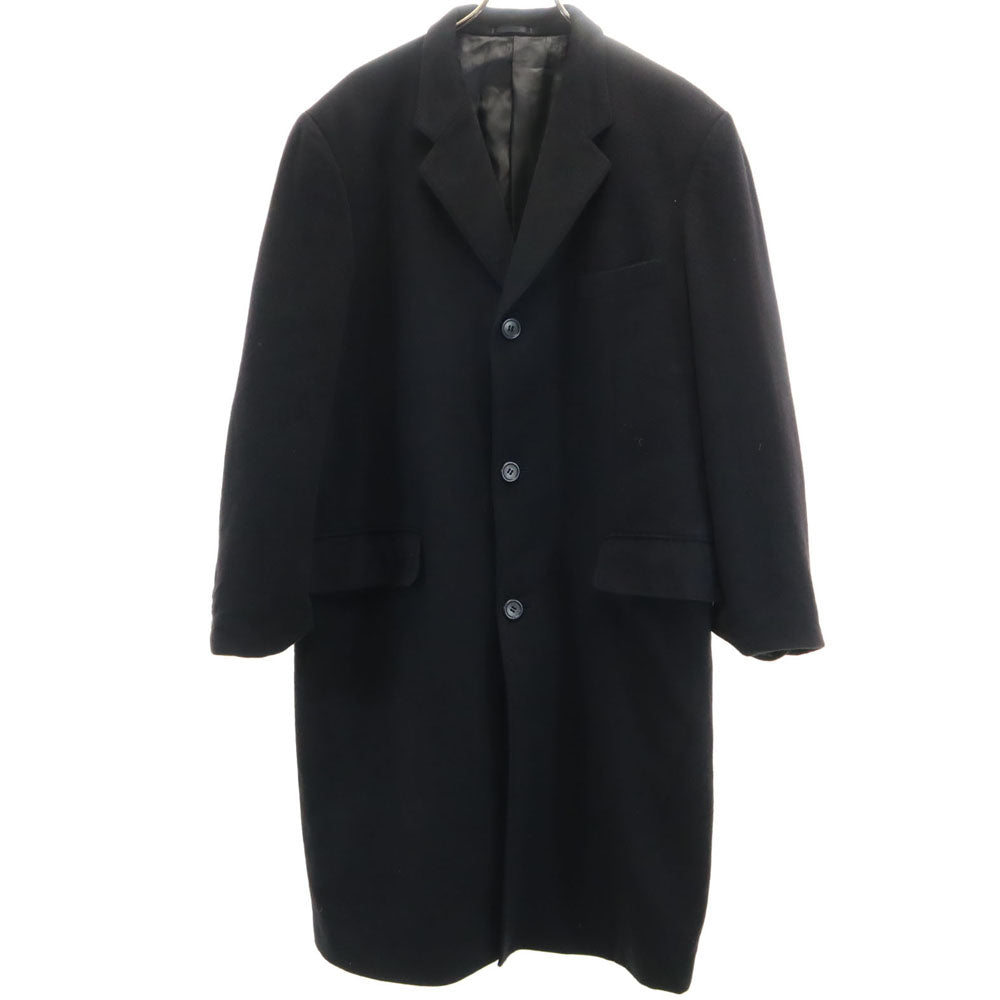 LOURES カシミア100% チェスターコート LL 黒 メンズ