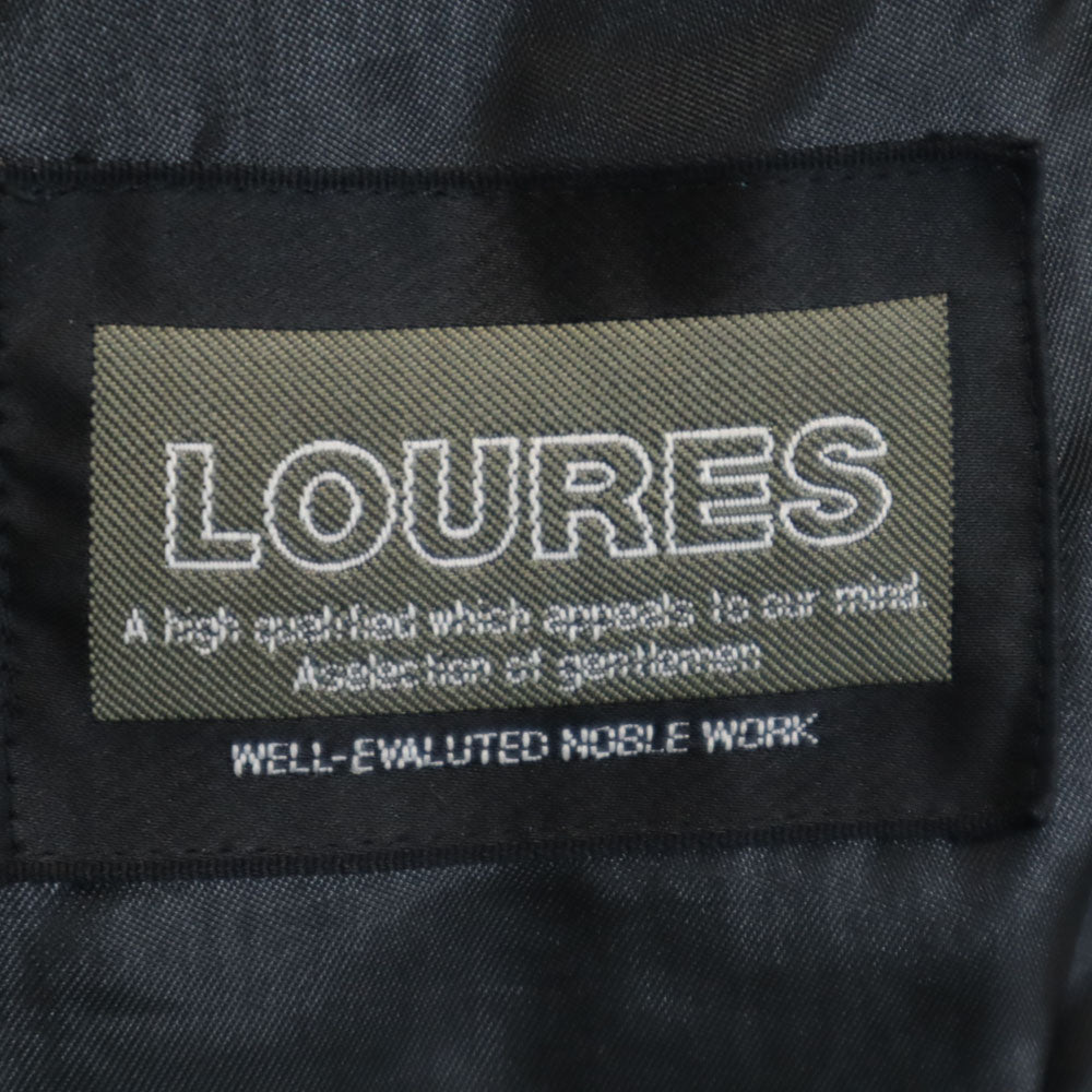 LOURES カシミア100% チェスターコート LL 黒 メンズ