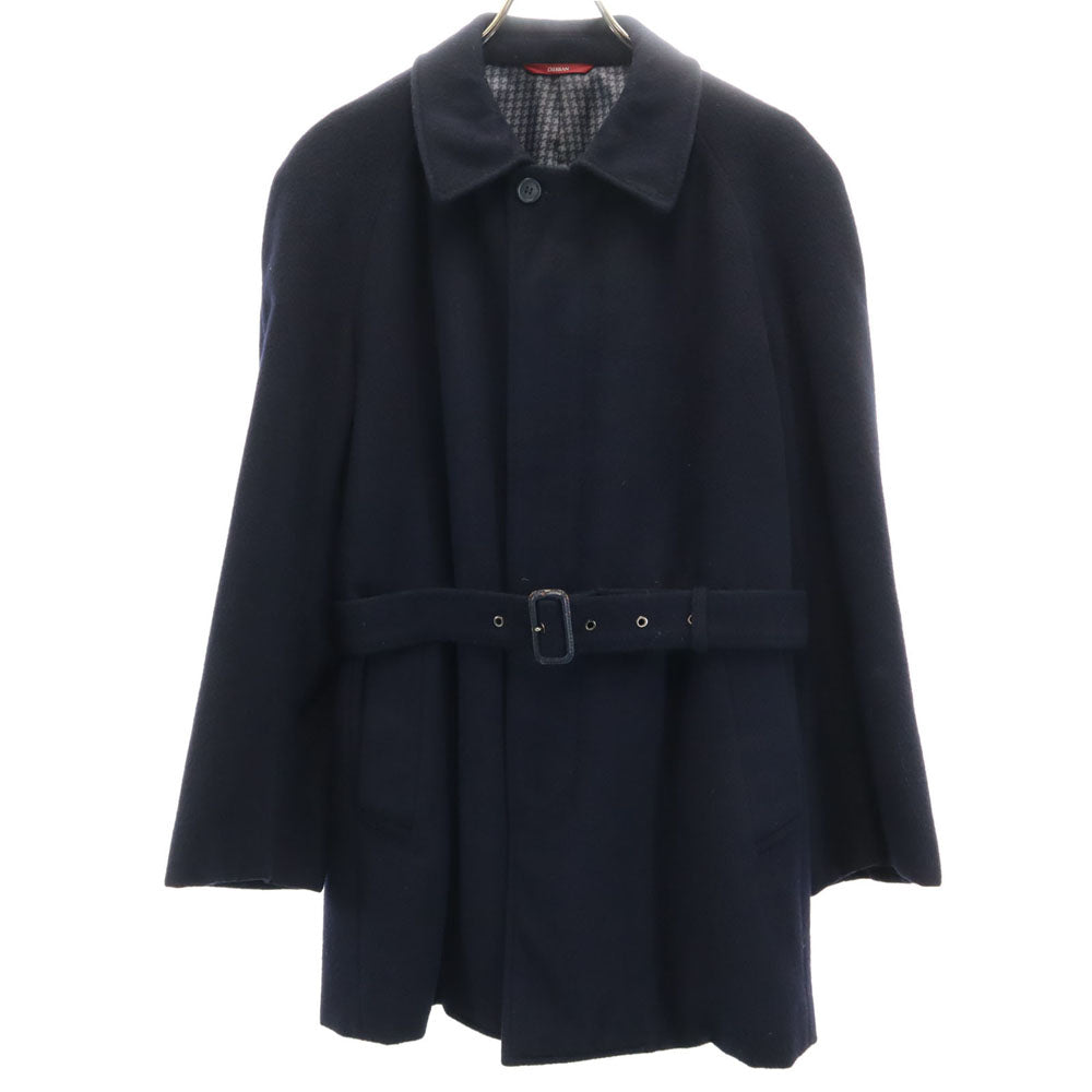 Durban ダーバン ウール100% ステンカラーコート 45 ネイビー メンズ
