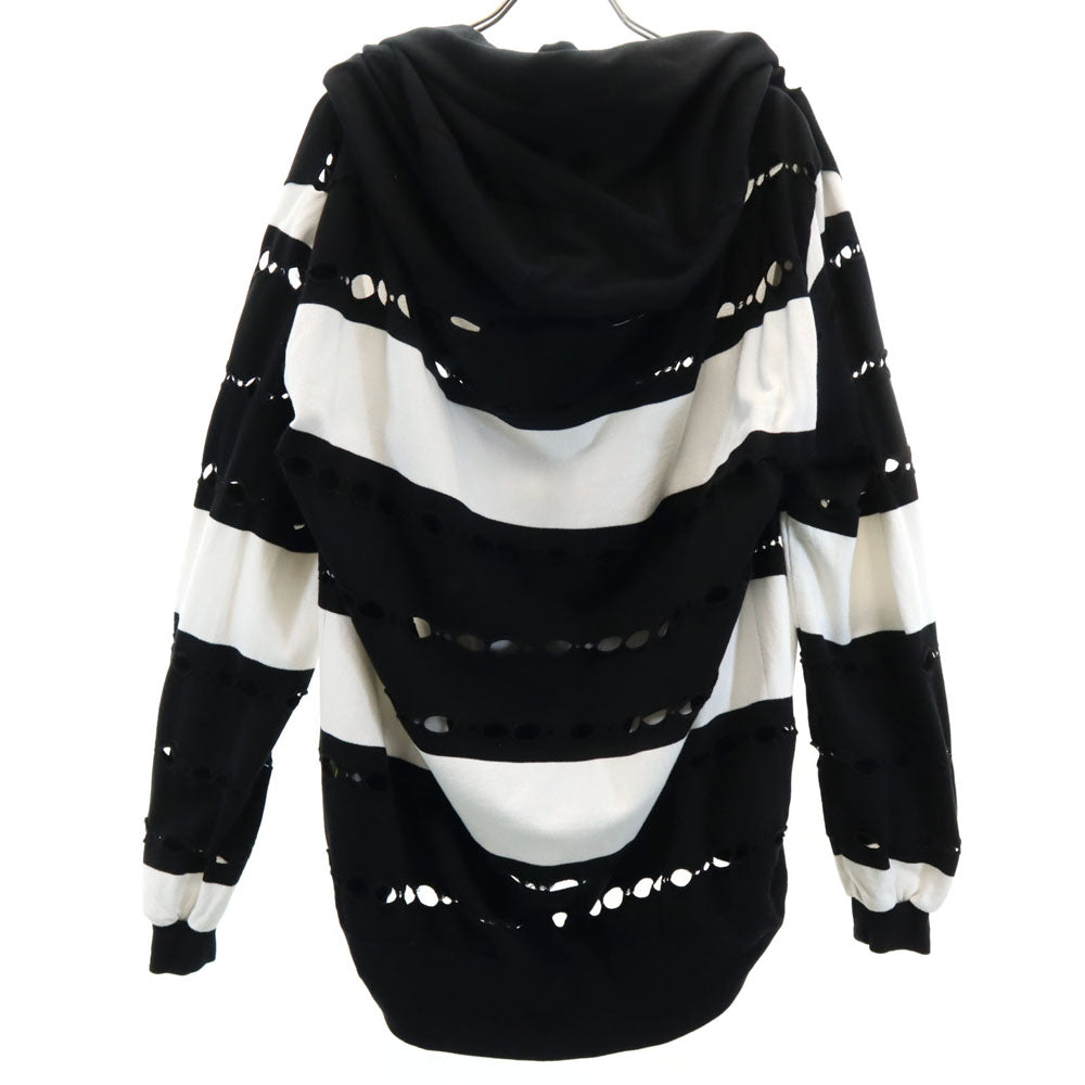 Ground Y グランドワイ 日本製 ボーダー柄 スウェット パーカー 3 ブラック ヨウジヤマモト メンズ