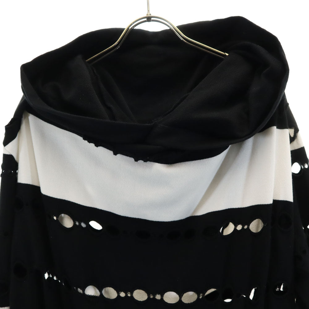 Ground Y グランドワイ 日本製 ボーダー柄 スウェット パーカー 3 ブラック ヨウジヤマモト メンズ