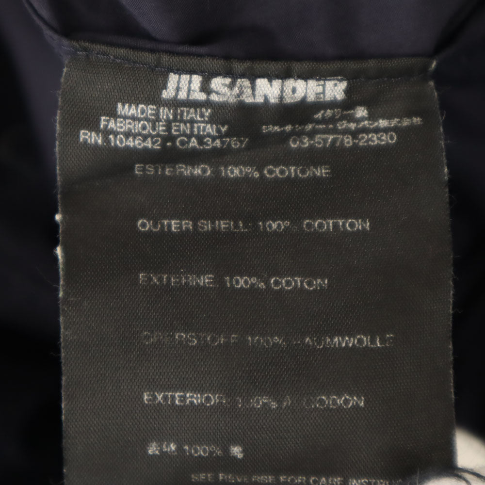 JIL SANDER ジルサンダー イタリア製 長袖 シャツワンピース 38 ネイビー レディース